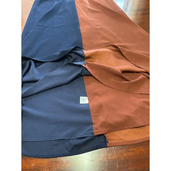 Tuckernuck D'Amore Halter Maxi Dress XS Twisted Neck Colorblock Minimal Chic - Picture 9 of 11